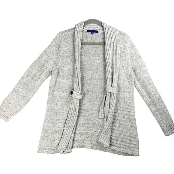 Apt. 9 Sweaters - Apt. 9 Cardigan Sweater Womens Heather Grey Open Front PL Petite Large